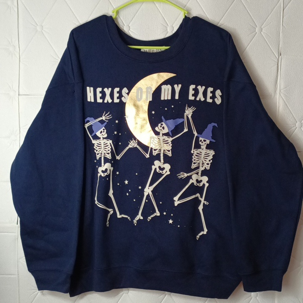 Wound Up "HEXES ON MY EXES" Skeleton Sweatshirt
